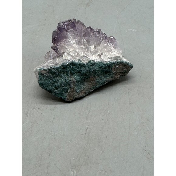 Raw Amethyst Crystal Cluster With Natural Green Matrix 2.5" purple READ - Picture 2 of 8